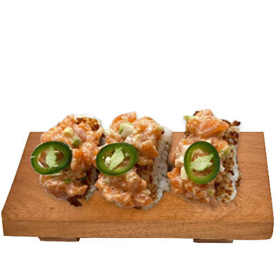 14 Crispy Rice Spicy Salmon