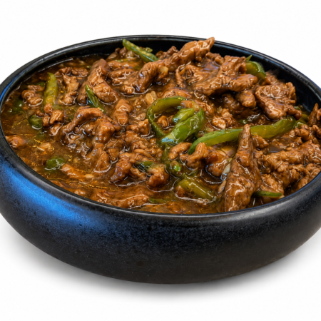 Beef with green pepper sauce medium / large